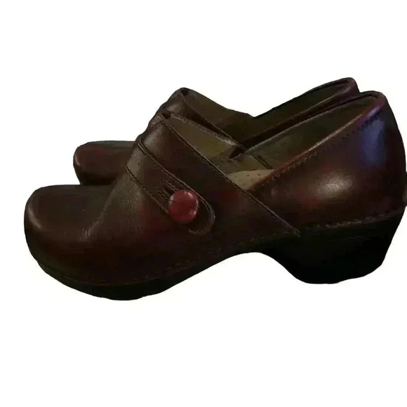 Dansko Women’s Solstice Leather Slip-On Clogs Burnt Red Comfort 38 - Picture 4 of 4